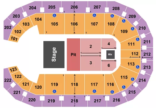 HALF HOUSE W PIT Seating Map Seating Chart