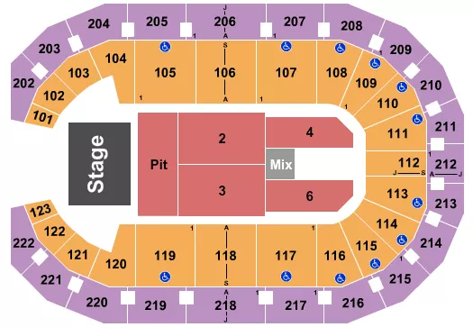 SCREAM TOUR Seating Map Seating Chart