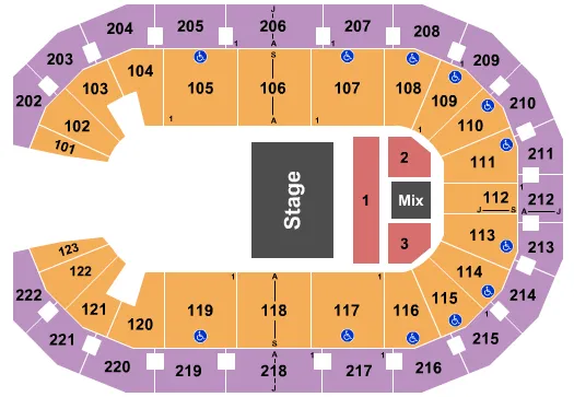 THREE DOG NIGHT Seating Map Seating Chart