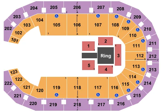 WWE NXT LIVE Seating Map Seating Chart