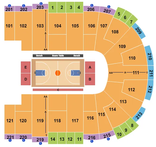 BASKETBALL 2 Seating Map Seating Chart