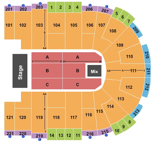 END STAGE Seating Map Seating Chart