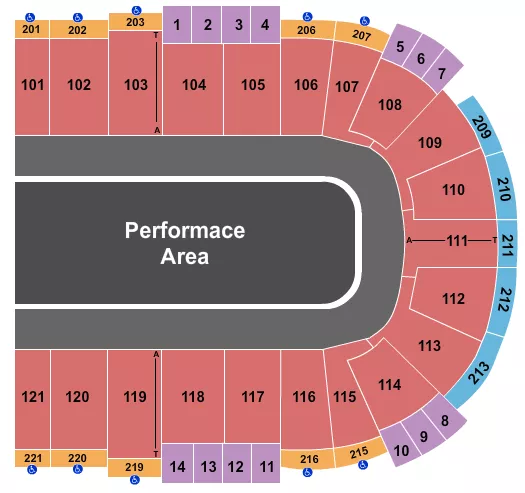 PERFORMANCE AREA Seating Map Seating Chart