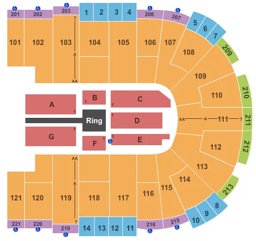 WWE Seating Map Seating Chart