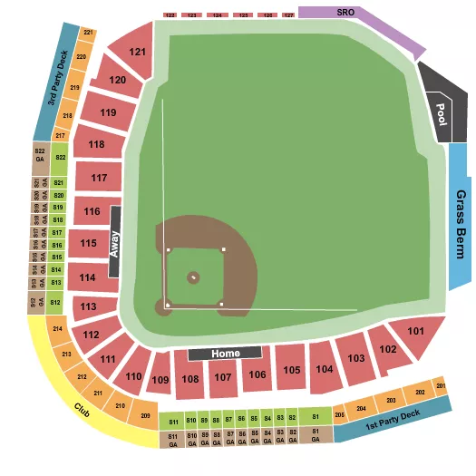BASEBALL 2 Seating Map Seating Chart