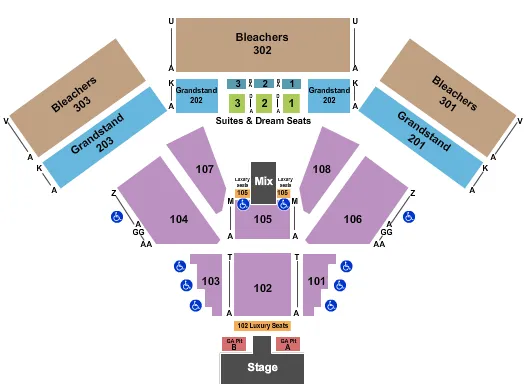 ENDSTAGE PIT Seating Map Seating Chart