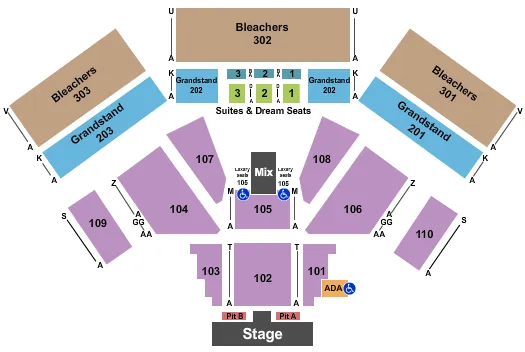 KID ROCK Seating Map Seating Chart