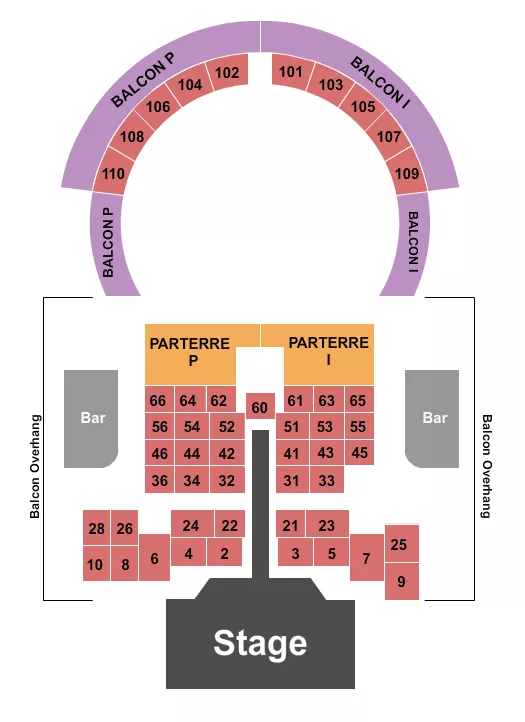 ENDSTAGE TRUST W TABLES Seating Map Seating Chart