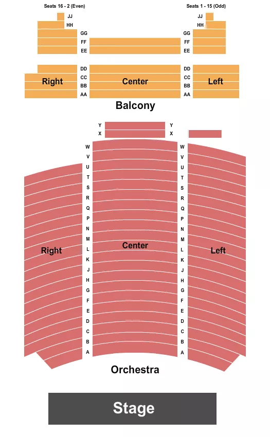 ENDSTAGE R C L WITH JJ Seating Map Seating Chart