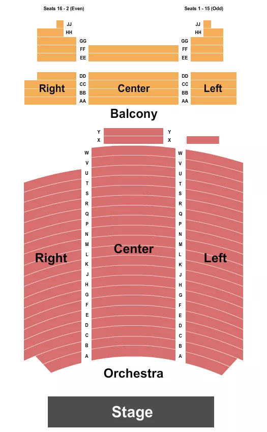 END STAGE Seating Map Seating Chart