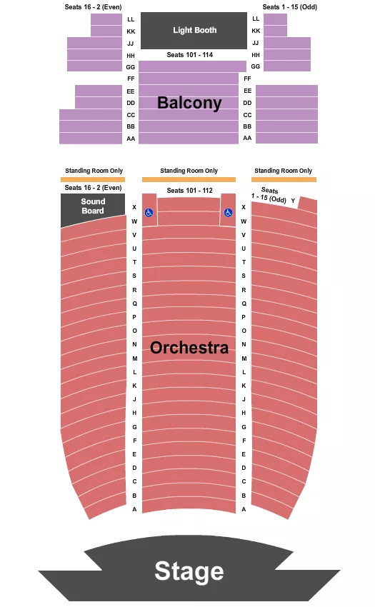 ENDSTAGE 1 Seating Map Seating Chart