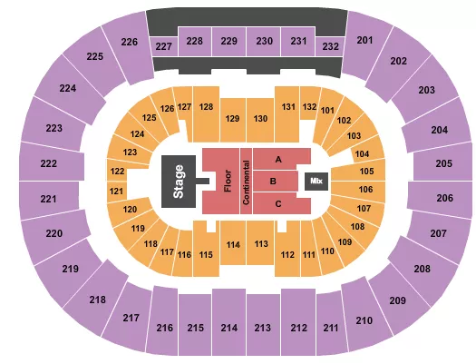 CODY JOHNSON Seating Map Seating Chart