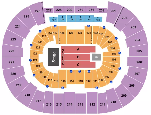 ENDSTAGE CONTINENTAL Seating Map Seating Chart