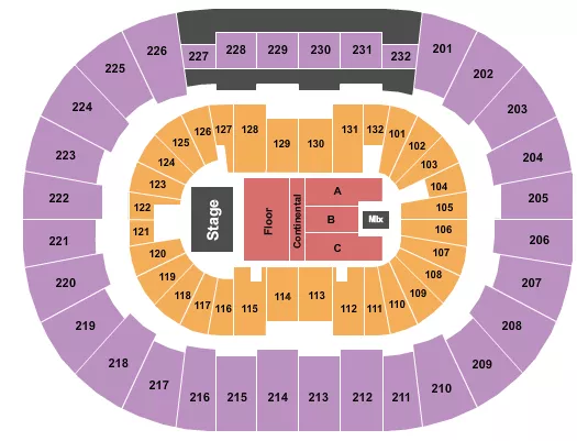 ENDSTAGE GA FLOOR CONT RSV Seating Map Seating Chart