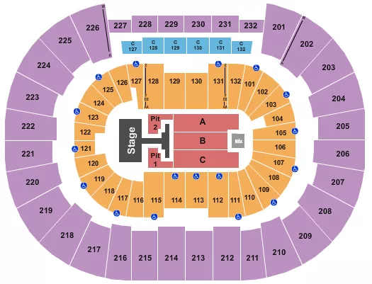 PHIL WICKHAM Seating Map Seating Chart