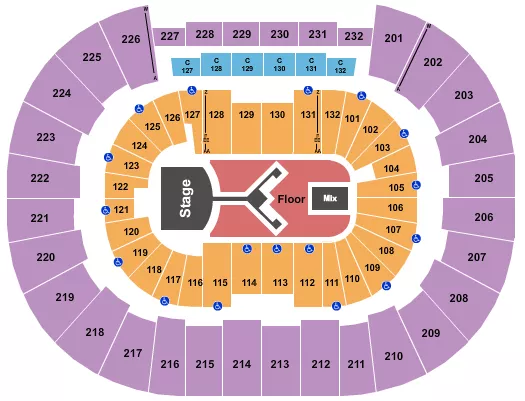 SHINEDOWN Seating Map Seating Chart