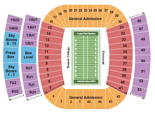 2019 BIRMINGHAM BOWL Seating Map Seating Chart