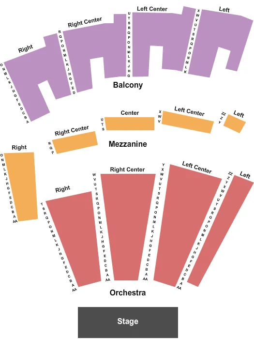 END STAGE Seating Map Seating Chart