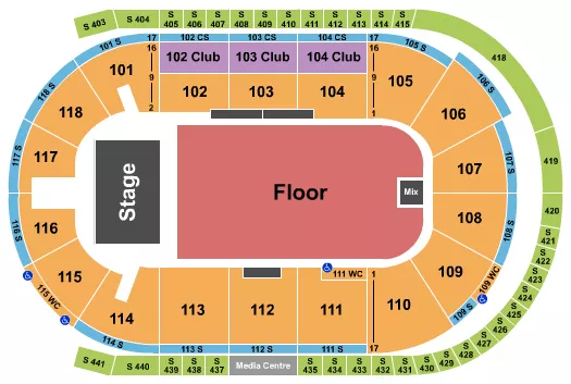 ENDSTAGE GA FLOOR Seating Map Seating Chart