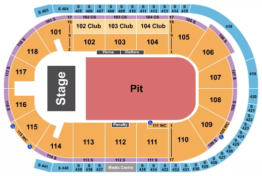 ENDSTAGE PIT Seating Map Seating Chart