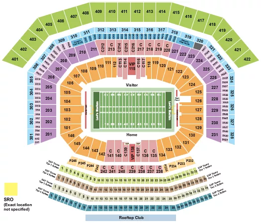 LEVIS STADIUM FOOTBALL Seating Map Seating Chart