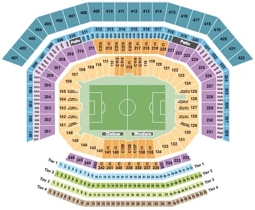 LEVIS STADIUM SOCCER CHELSEA WREXHAM Seating Map Seating Chart