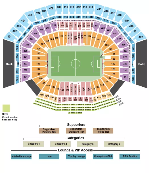 LEVIS STADIUM SOCCER RW WORLD CUP Seating Map Seating Chart