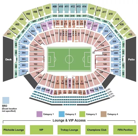 LEVIS STADIUM SOCCER WC CATEGORY Seating Map Seating Chart