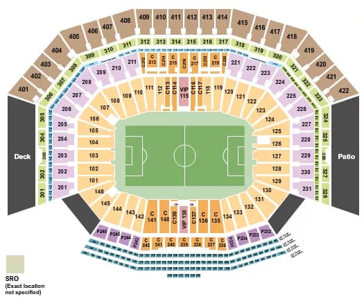 LEVIS STADIUM SOCCER RW Seating Map Seating Chart