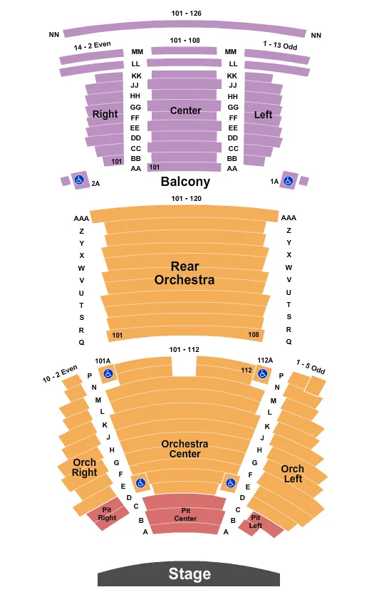 ENDSTAGE PIT Seating Map Seating Chart