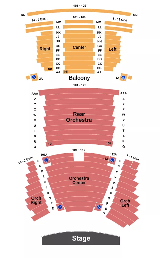 ENDSTAGE ROW D Seating Map Seating Chart