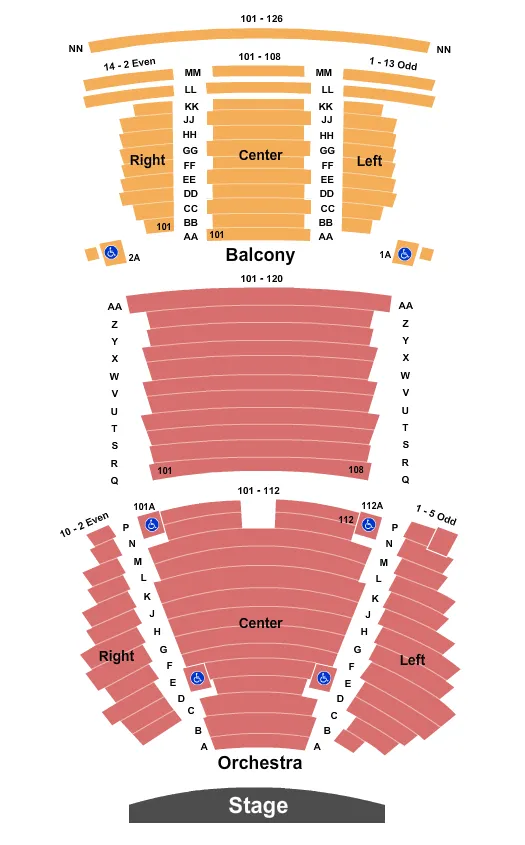 END STAGE Seating Map Seating Chart