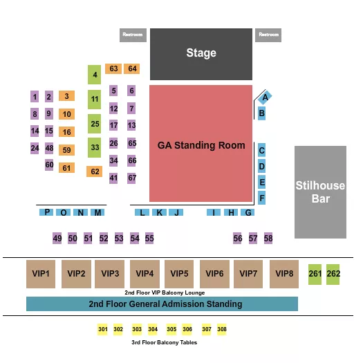 ENDSTAGE GA Seating Map Seating Chart