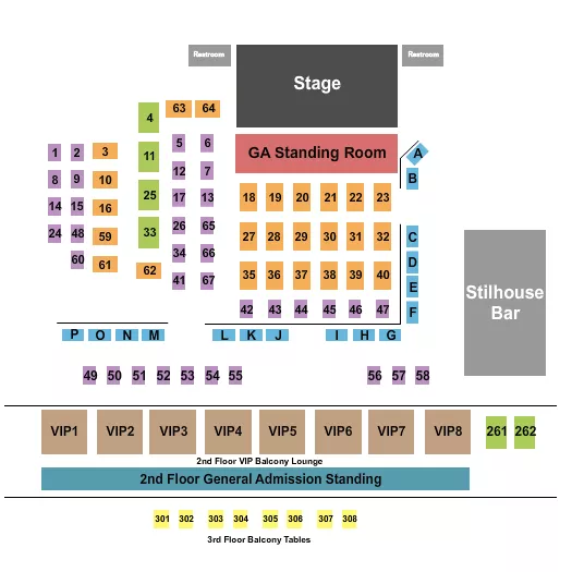 END STAGE Seating Map Seating Chart