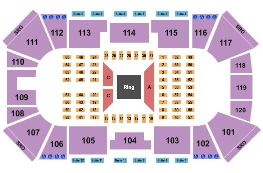 BOXING 2 Seating Map Seating Chart
