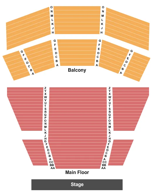 END STAGE Seating Map Seating Chart