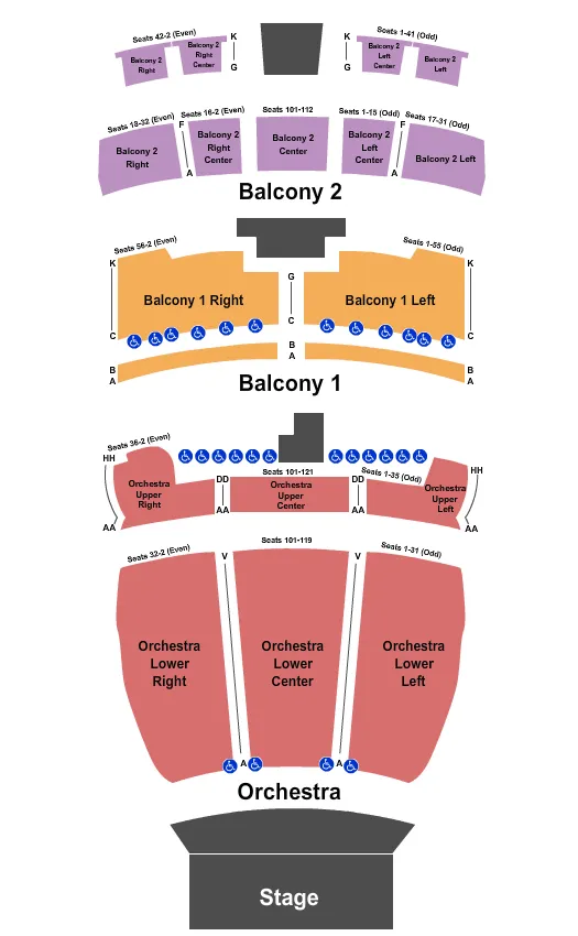 END STAGE Seating Map Seating Chart