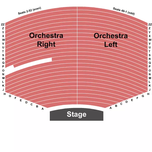 LILLIAN S WELLS HALL AT THE PARKER ENDSTAGE 2 Seating Map Seating Chart