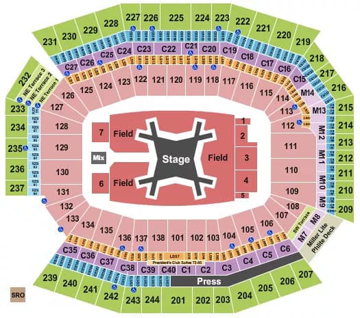 LUKE COMBS Seating Map Seating Chart