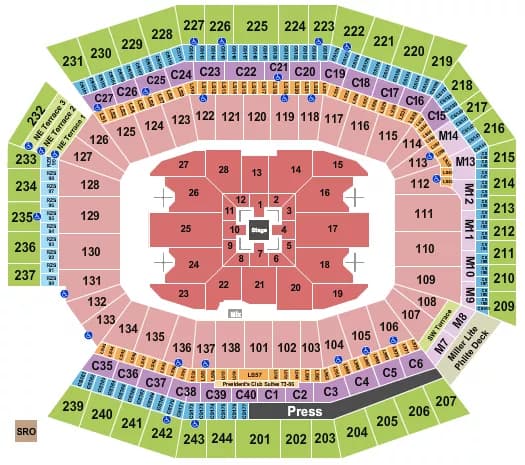 CENTER STAGE Seating Map Seating Chart