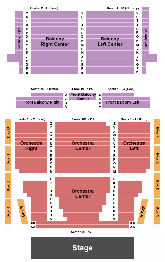 LINCOLN THEATRE DC ENDSTAGE 3 Seating Map Seating Chart