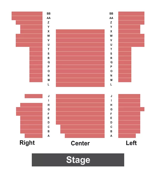 LINCOLN THEATRE MOUNT VERNON END STAGE Seating Map Seating Chart