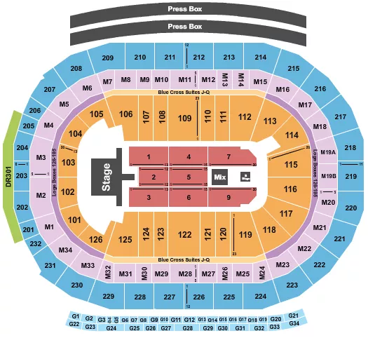 BRYAN ADAMS Seating Map Seating Chart