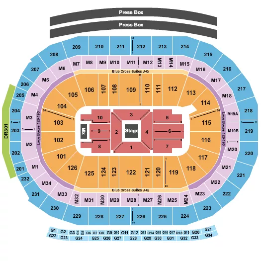 CENTER STAGE 2 Seating Map Seating Chart
