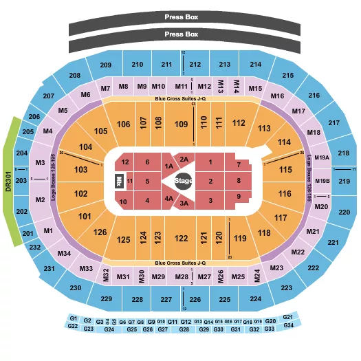 CENTER STAGE 3 Seating Map Seating Chart