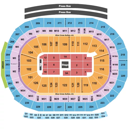 CENTER STAGE 5 Seating Map Seating Chart