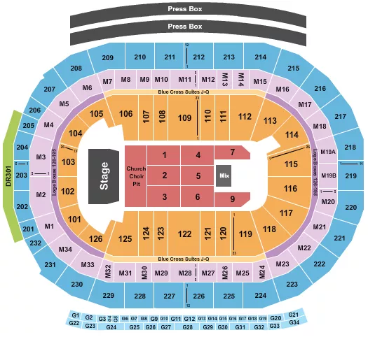 ERIC CHURCH Seating Map Seating Chart
