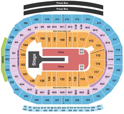 FLORENCE AND THE MACHINE Seating Map Seating Chart