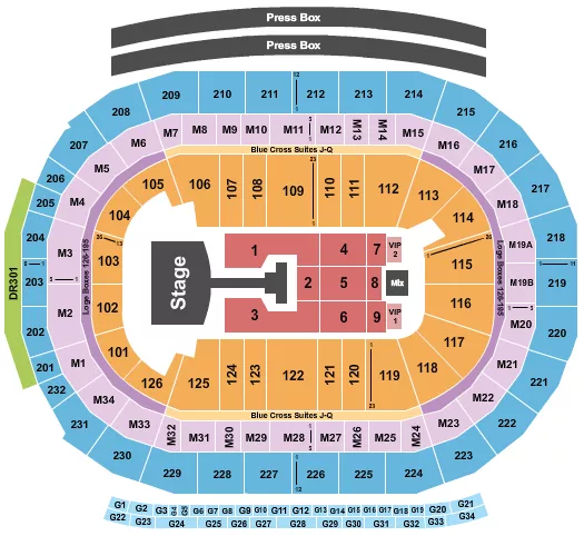 JONAS BROTHERS 2025 Seating Map Seating Chart