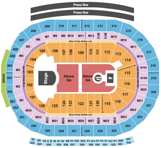 PHOEBE BRIDGERS Seating Map Seating Chart